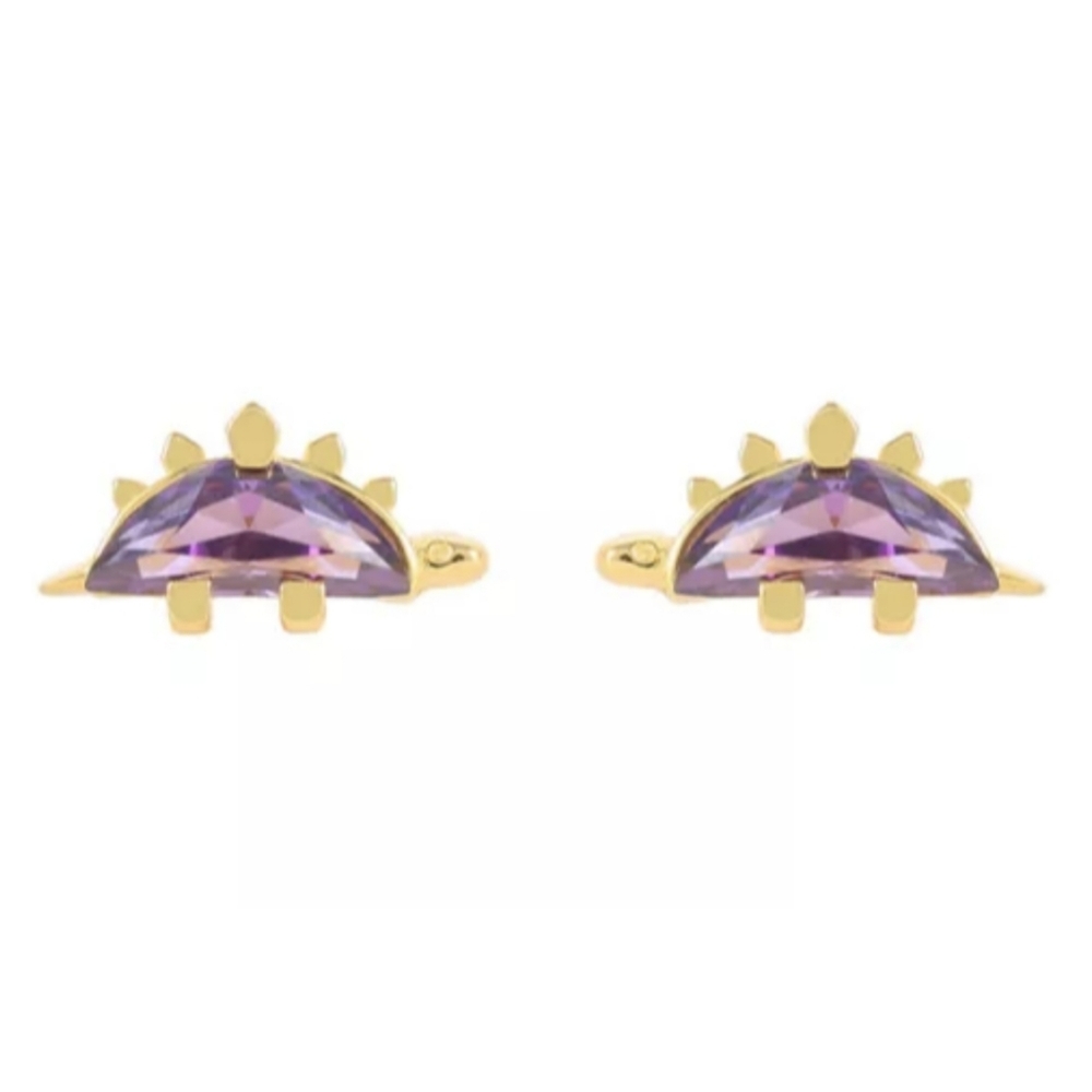 Stegosaurus Dinosaur sterling silver delicate stud earrings